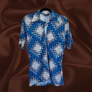 RARE Vintage 1970's Geometric Disco Shirt, Pierre La Grande Donegal Men's Medium